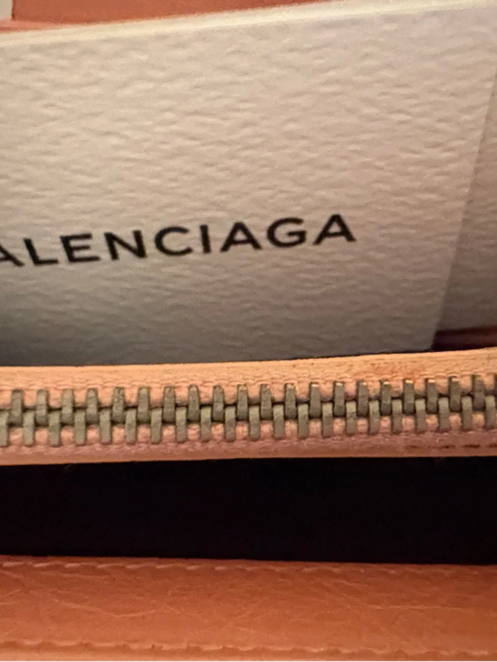 🩷 Balenciaga Coral Pink Leather Zip-Around Wallet